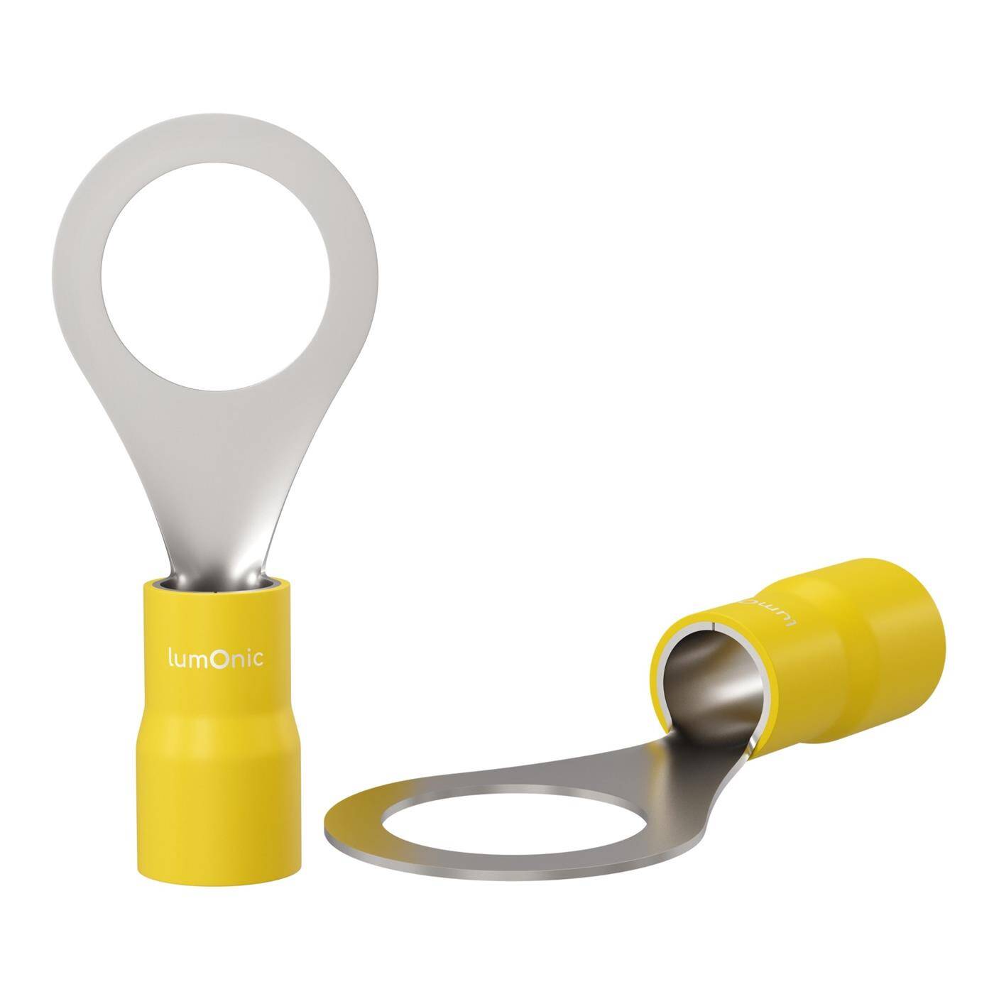 Lumonic 25x Ringkabelschuh 4,0-6,0mm² teilisoliert | M10 | Kupfer verzinnt | sichere Kabelverbindung ohne Löten | Set, Crimp-Kabelschuh, Quetschverbinder, Ringöse | KFZ, Maschinenbau, Wohnmobil, Batterie