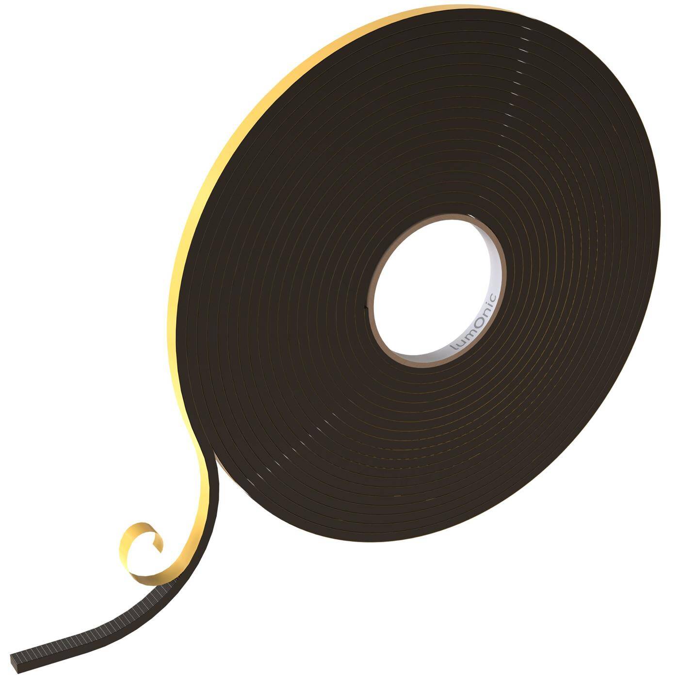 Lumonic 10m EPDM sealing tape Self-adhesive 10mm x 5mm | Foam rubber sealing tape for windows + doors | Window seal, door seal, rubber seal for cold protection