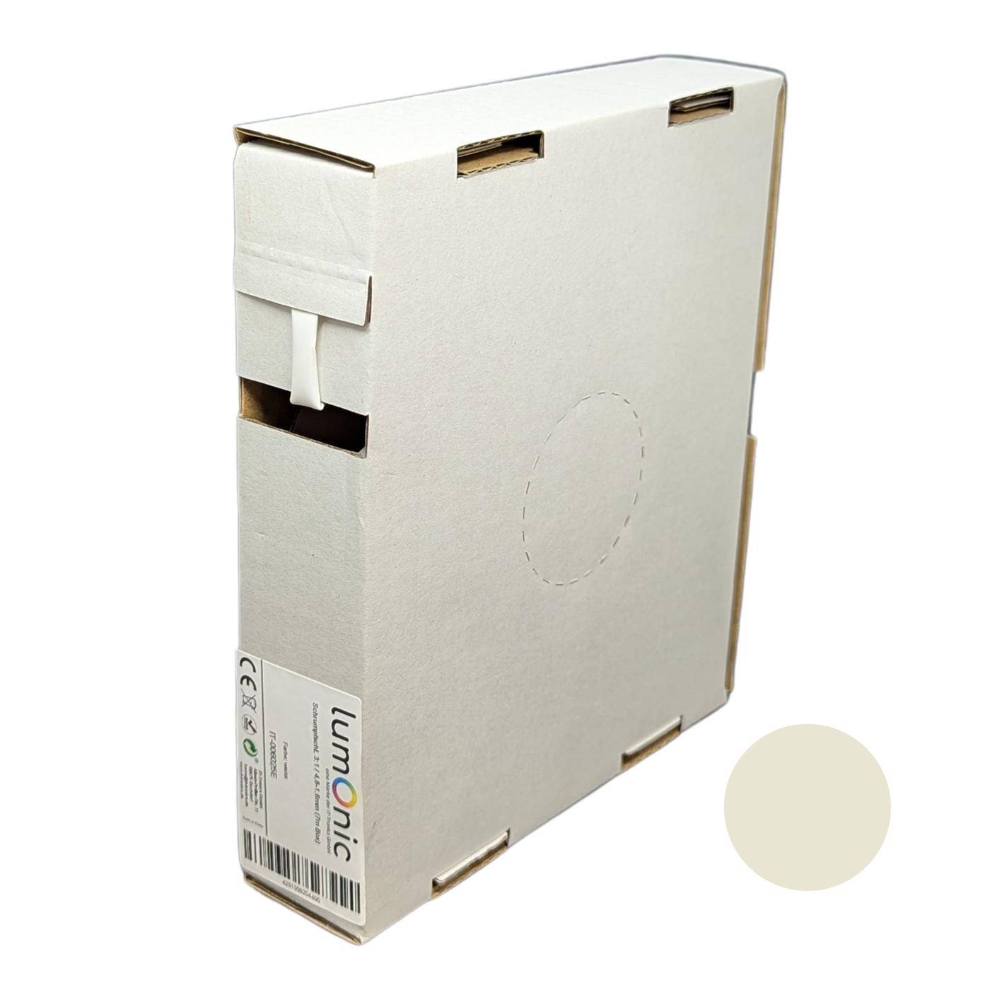 7m Heat shrink tubing Box 3:1 4,8 -> 1,6mm White Flexible