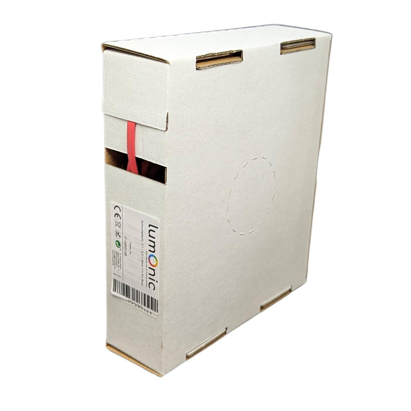 11,5m Schrumpfschlauch Box 2:1 3,2 -> 1,6mm Rot Flexibel