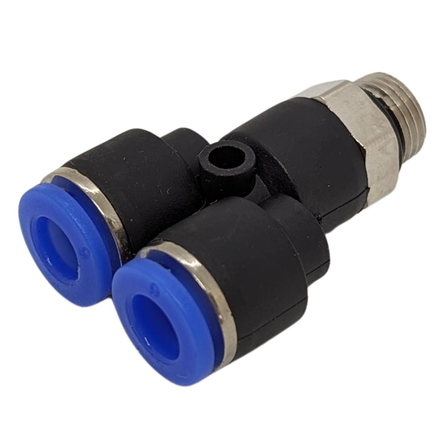 PU hose Y-connector fitting with external thread 6mm*1/8inch Y-piece Push-in Pneumatic plug connector Y-distributor Compressed air