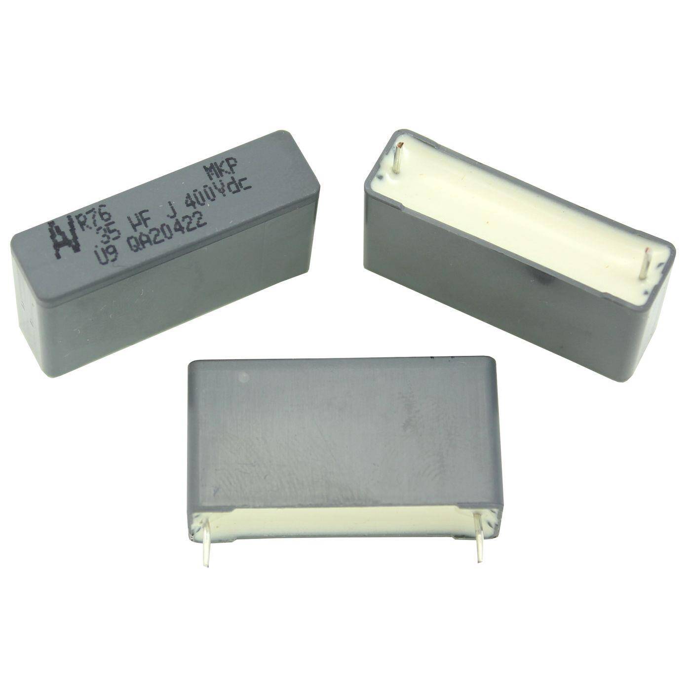 Arcotronics MKP Folien Kondensator | 0,35µF 400V DC I 2-Pin Anschluss I 2-Pin I 0,35uF, 350nF I Kondensator für Frequenzweichen von Lautsprechern oder zur Entstörung von elektrischen Geräten