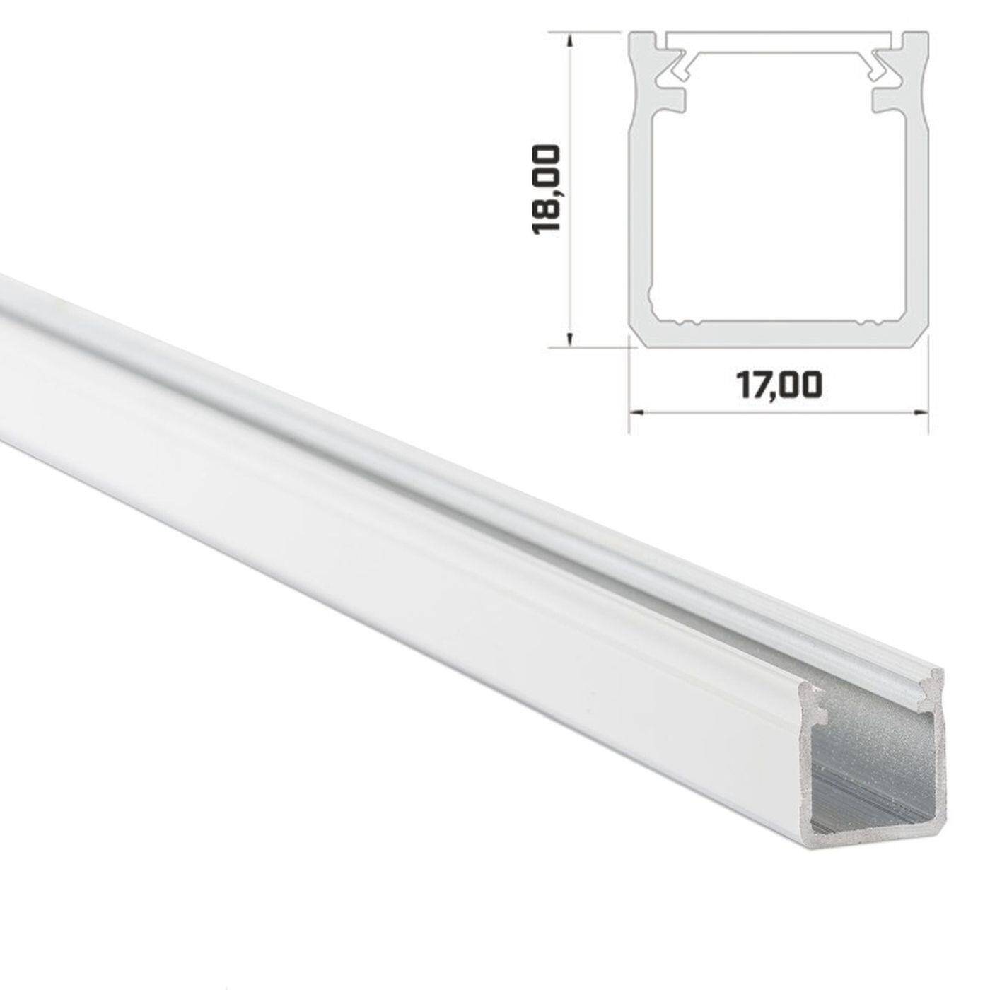1m LED Profil Y Weiß 17x18mm Aluminium Aufbauprofil für 12mm LED Streifen