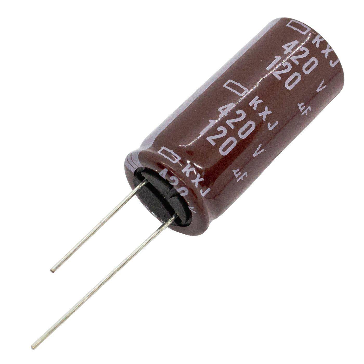 Elko Capacitor Radial 120µF 420V | Electrolytic capacitor up to a temperature of 105°C | 18x40mm | 120uF EKXJ421ELL121MM40S UCC