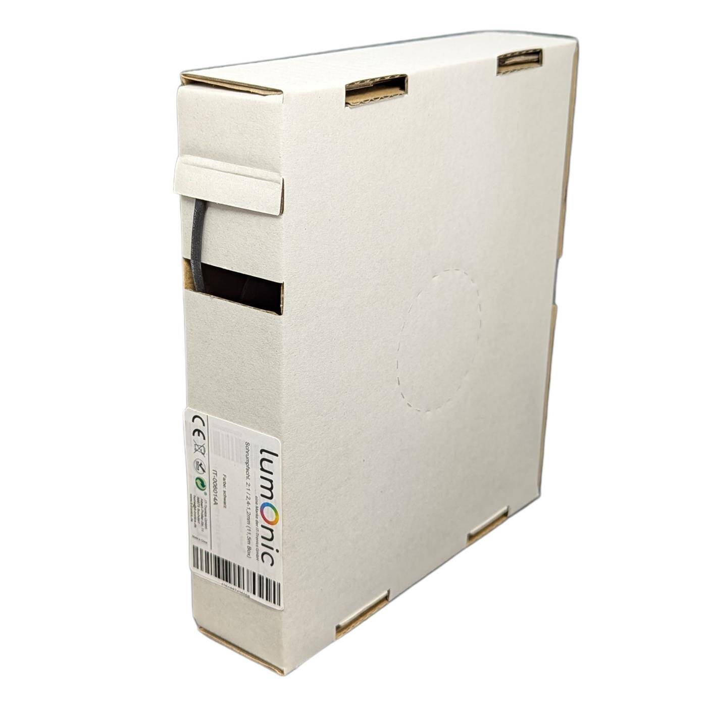 11,5m Schrumpfschlauch Box 2:1 2,4 -> 1,2mm Schwarz