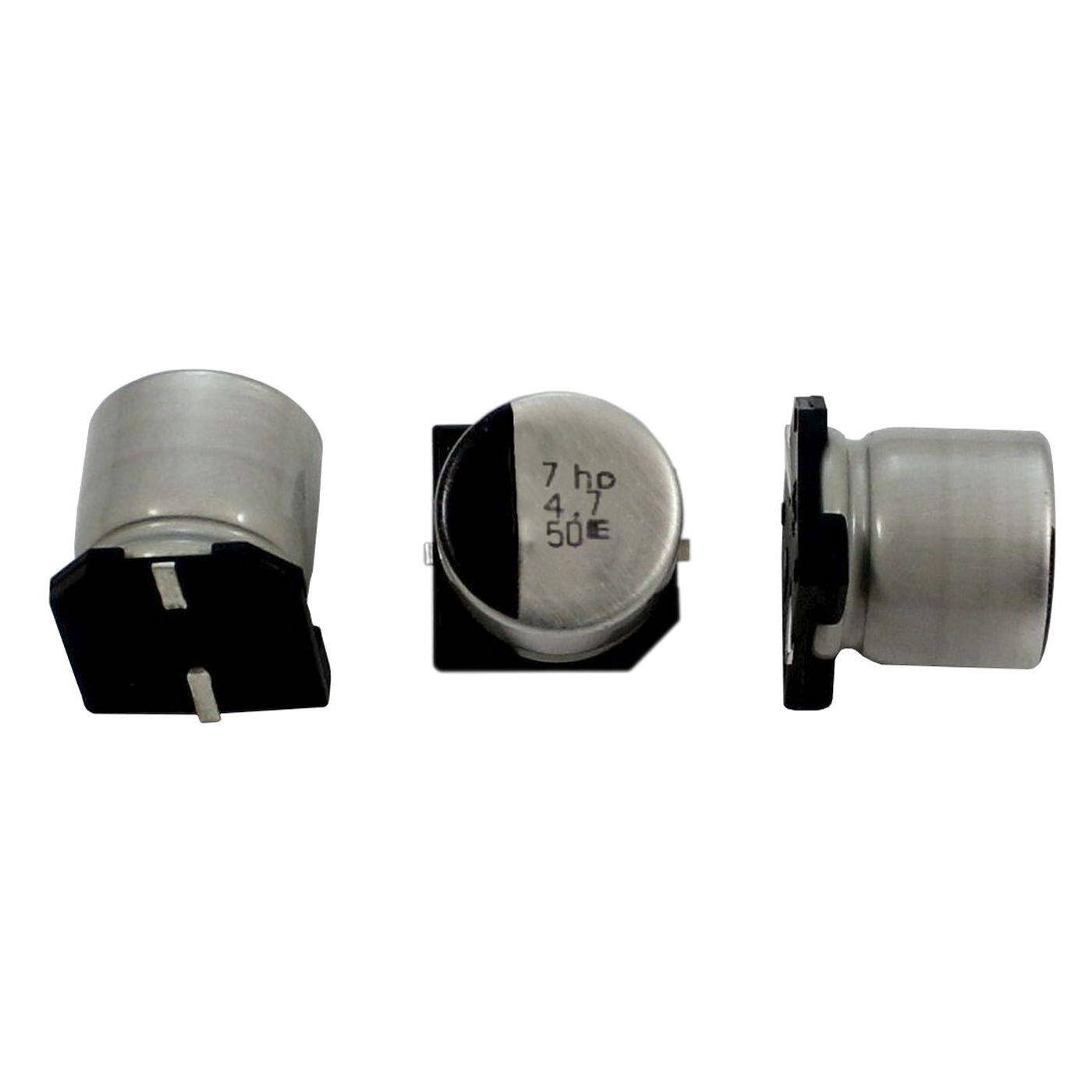 SMD Elko Kondensator 4,7µF 50V | Elektrolytkondensator bis zu einer Temperatur von 105°C | 4x5,8mm | 4,7uF RVD-50V4R7MD61U-R2 Elna