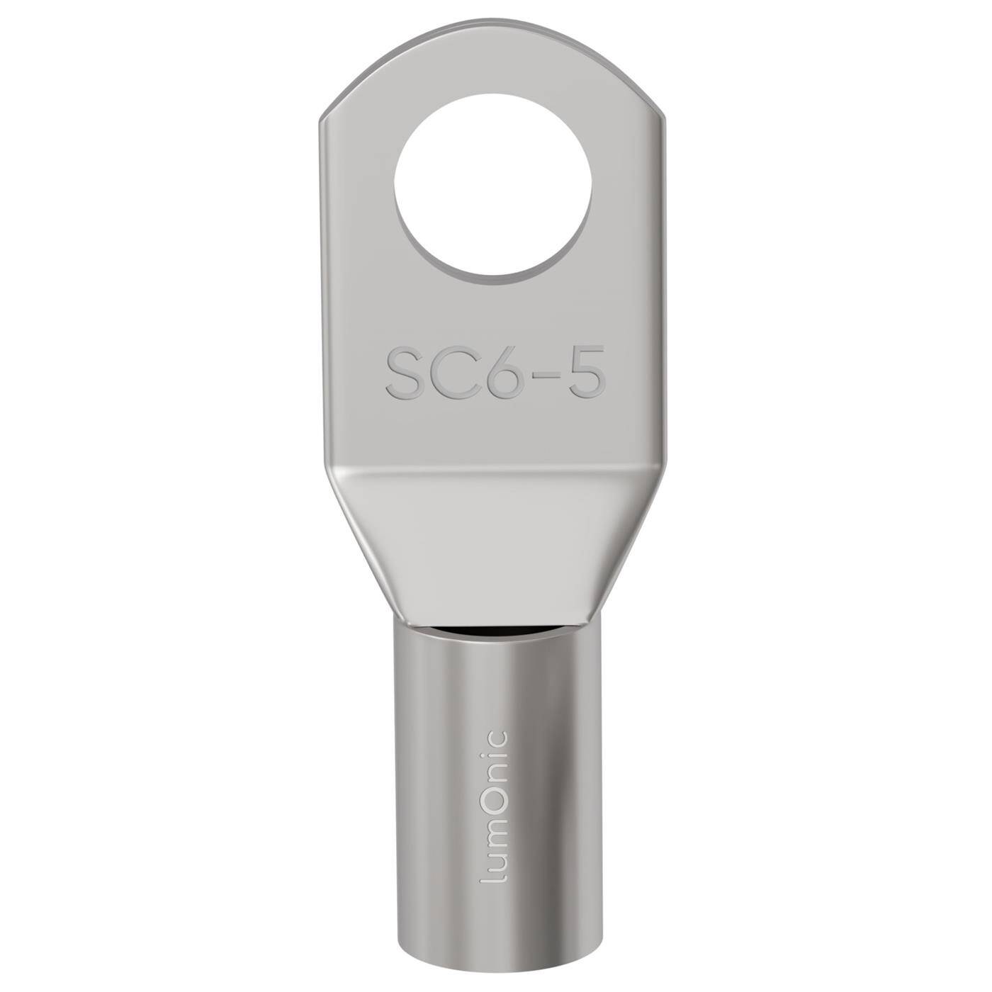 10x Rohrkabelschuh blank 6mm² Lochdurchmesser M5 SC6-5 Ringzunge Kupfer verzinnt