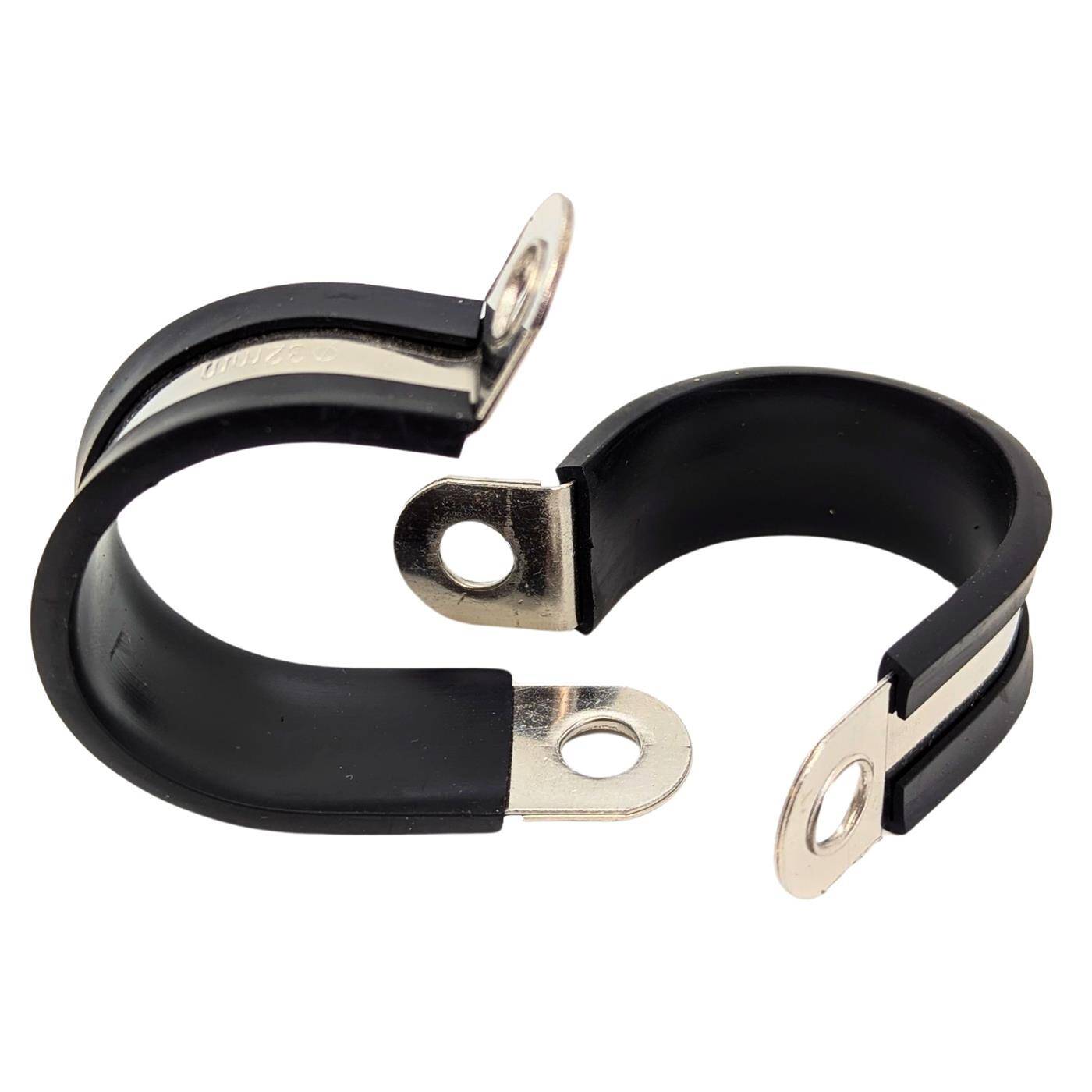 5x P-Clip Leitungsschelle Edelstahl V2A mit Gummi 32mm Rohrschelle Befestigungsschelle