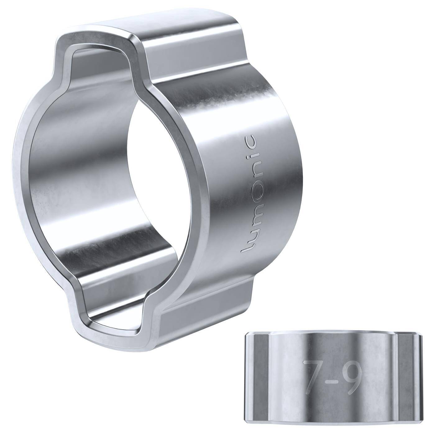 2x 2-Ohr-Schelle 7-9mm Stahl Verzinkt Zweiohrschelle Schlauchschelle für Druckluft, Rohrsysteme, Garten, KFZ