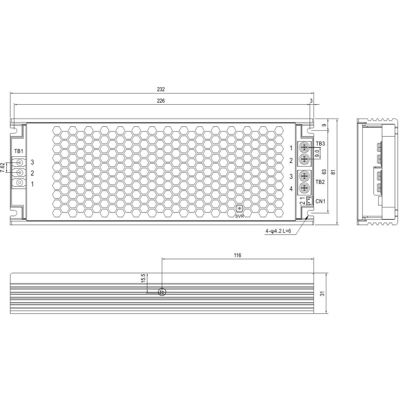 MEAN WELL UHP-500-12 500,4W 12V 41,7A Industrielles Netzteil