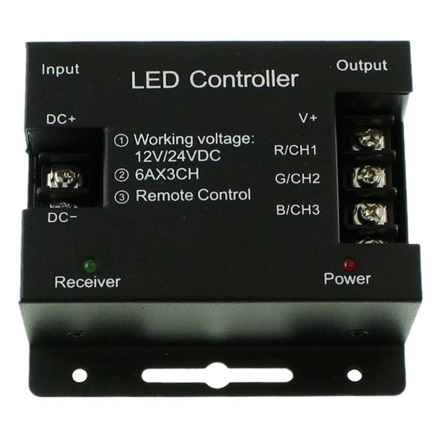 RGB LED Touch RF 6Key Controller schwarz 12...24V 144W RGB; 4-Pin
