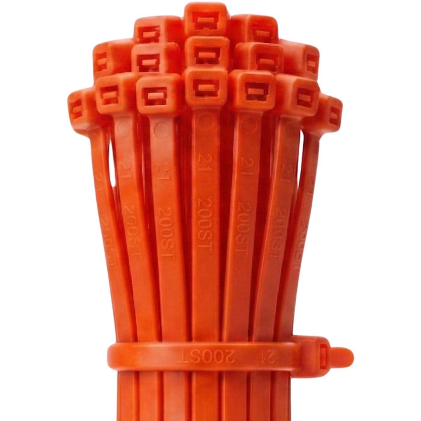 Lumonic 100x Kabelbinder 200 x 2,5mm I Orange Kabelbinder in Industriequalität I Kabelbinder UV beständig, Kabelbinder wetterfest, Kabelbinder orange