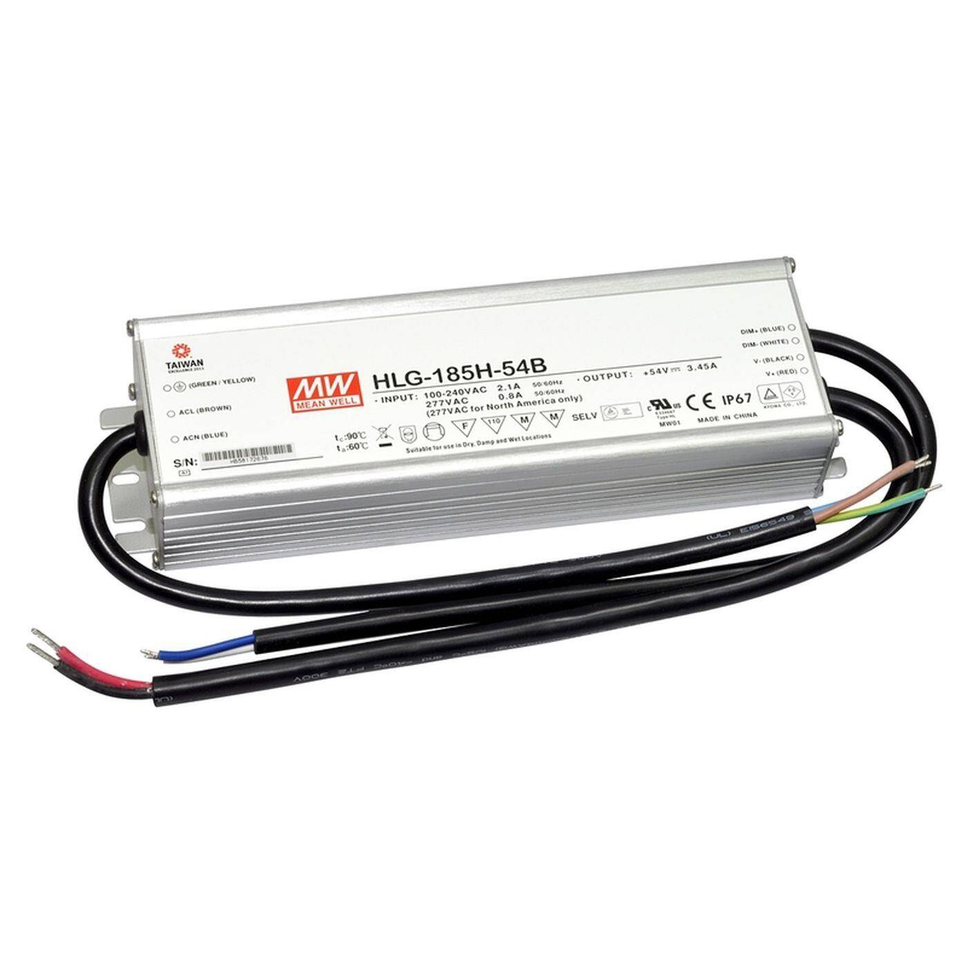 MEAN WELL HLG-185H-12B 156W 12V 13A LED power supply IP67 Dimmable 0-10V PWM