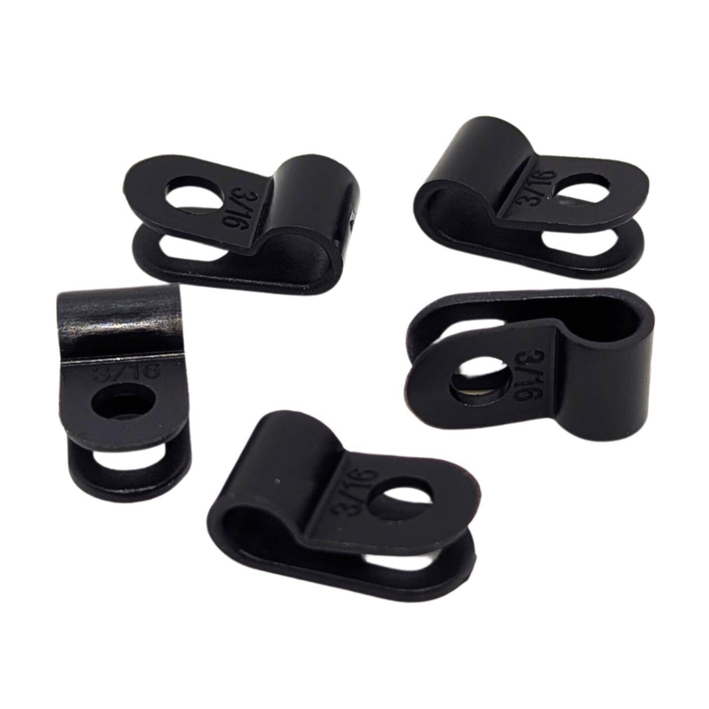 100x P-Clip für Kabel 5mm schwarz Nylon Kabelschelle Kabelhalter Chassisklemmen