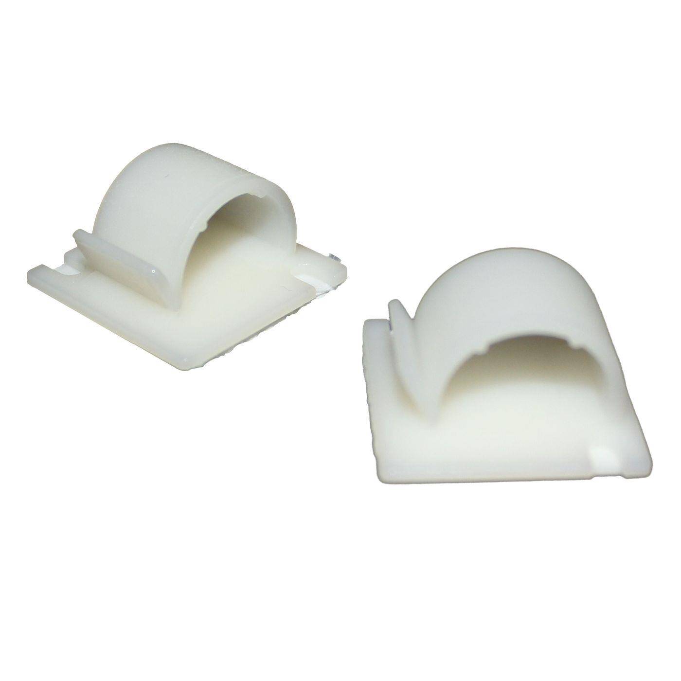 100x Klebesockel 28x28mm für Kabel bis 18mm Weiß natur Montagesockel