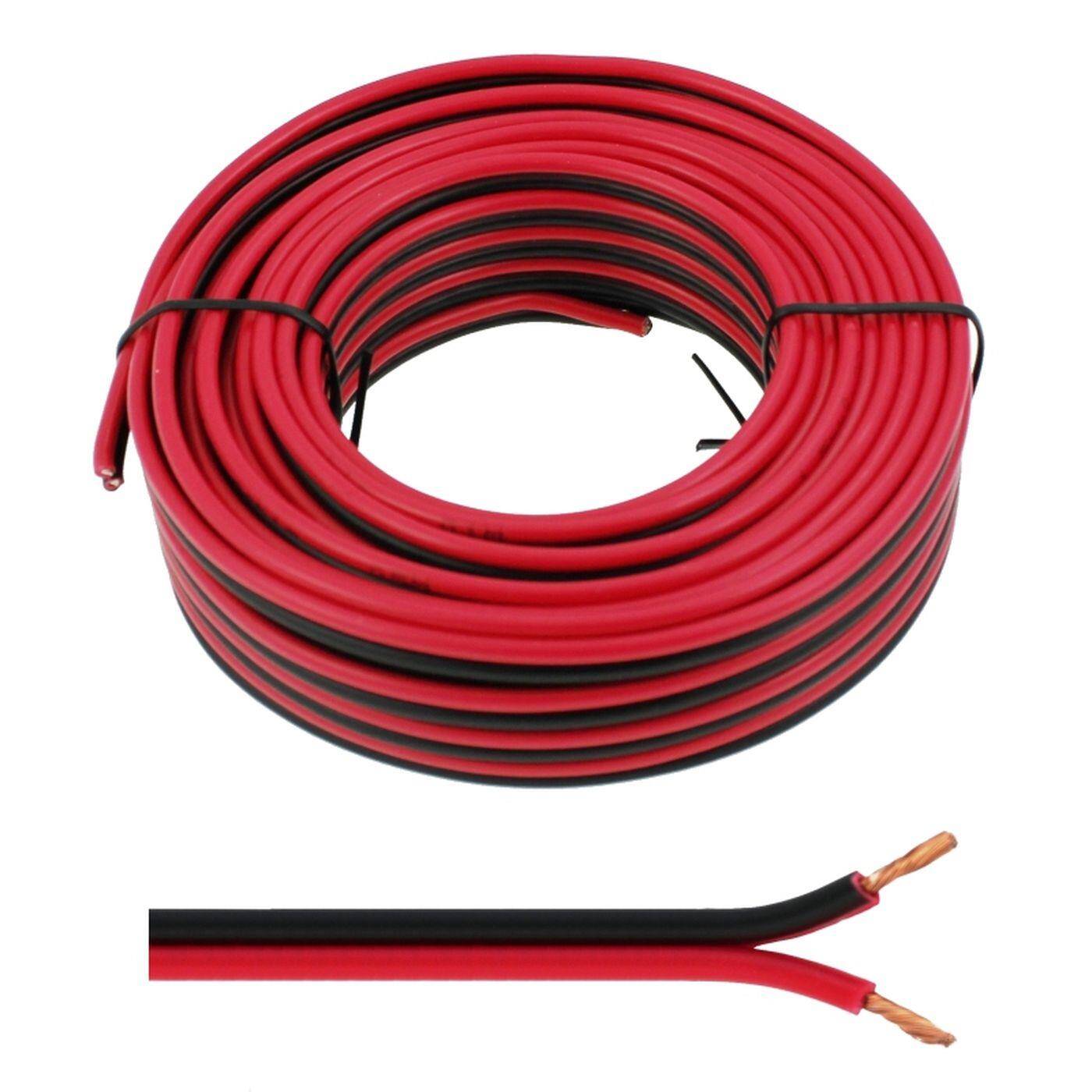 10m Lautsprecherkabel 2x 1,5mm² Rot Schwarz Audiokabel Boxenkabel