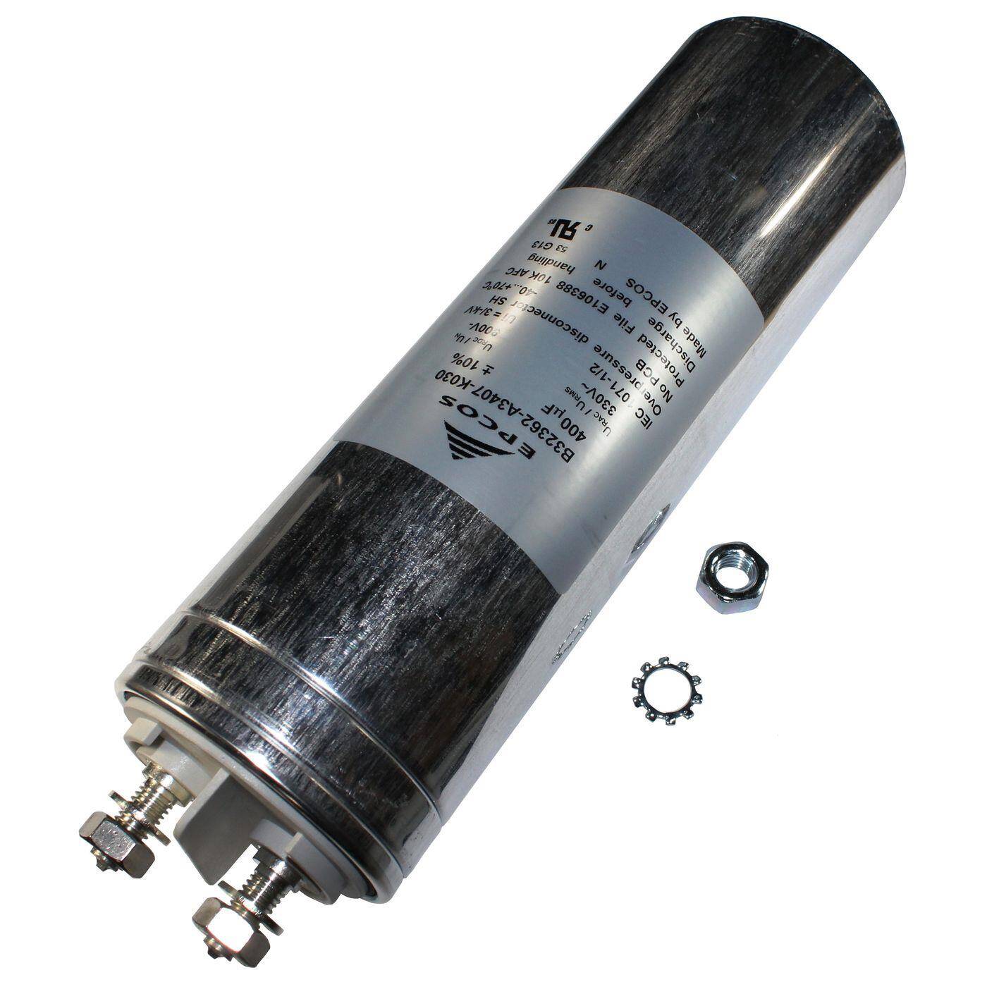 Epcos  Folien Kondensator | 400µF 900V DC I 2-Pin Anschluss I Schraubanschluss I 400uF, 400000nF I Kondensator für Frequenzweichen von Lautsprechern oder zur Entstörung von elektrischen Geräten