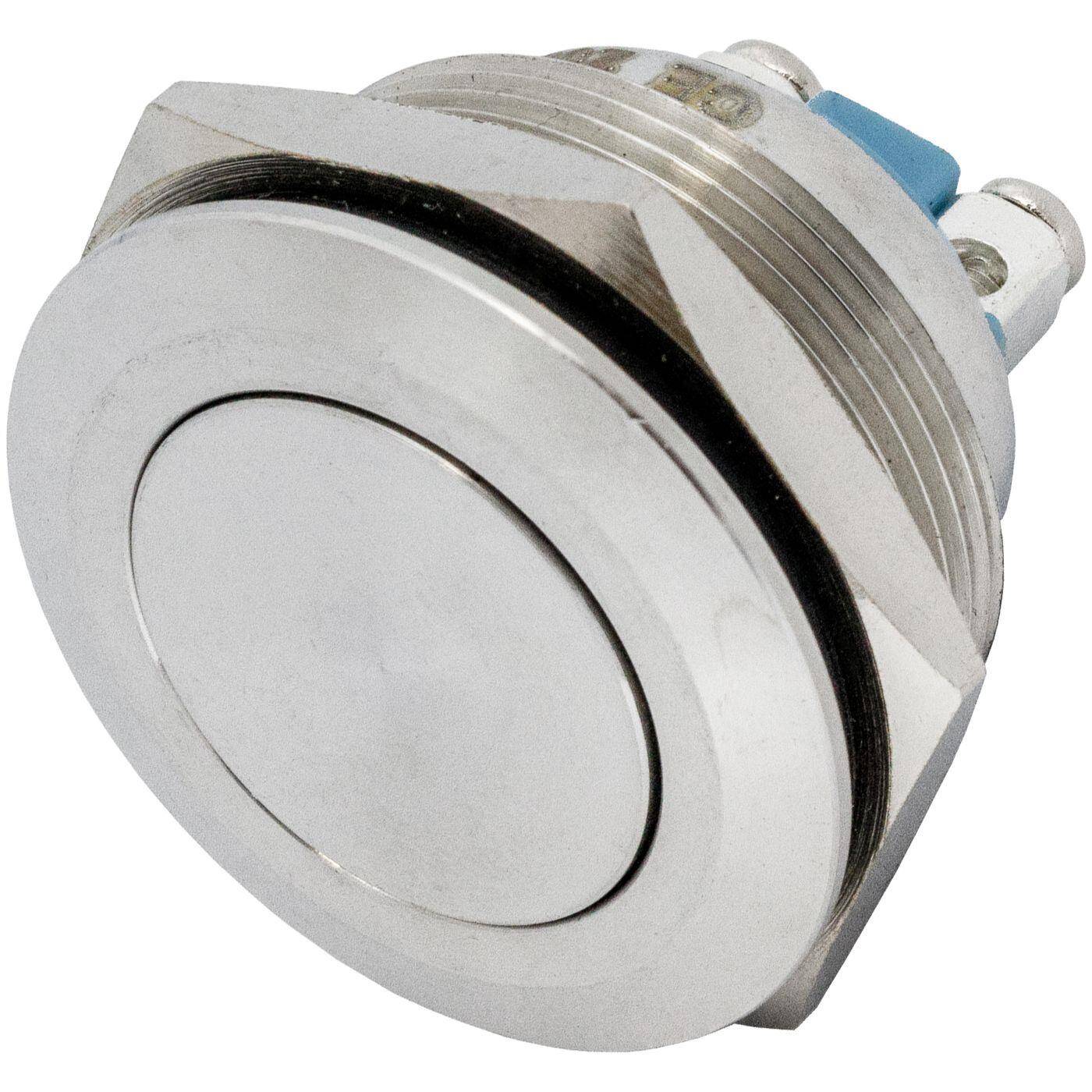Stainless steel Push button Flat Ø25mm IP65 Screw Connection 250V 3A Vandal-proof