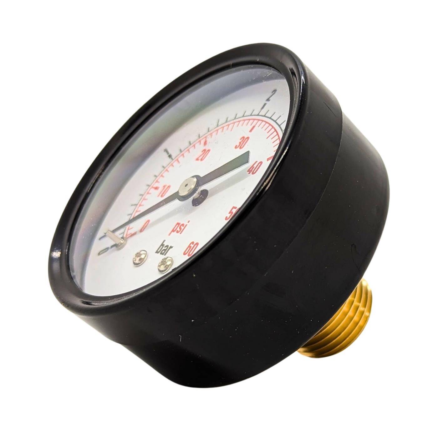 Manometer 0-16bar 1/2 Zoll Klasse 2,5 Anschluss hinten Durchmesser 60mm Druckmesser für Druckluft und Wasser