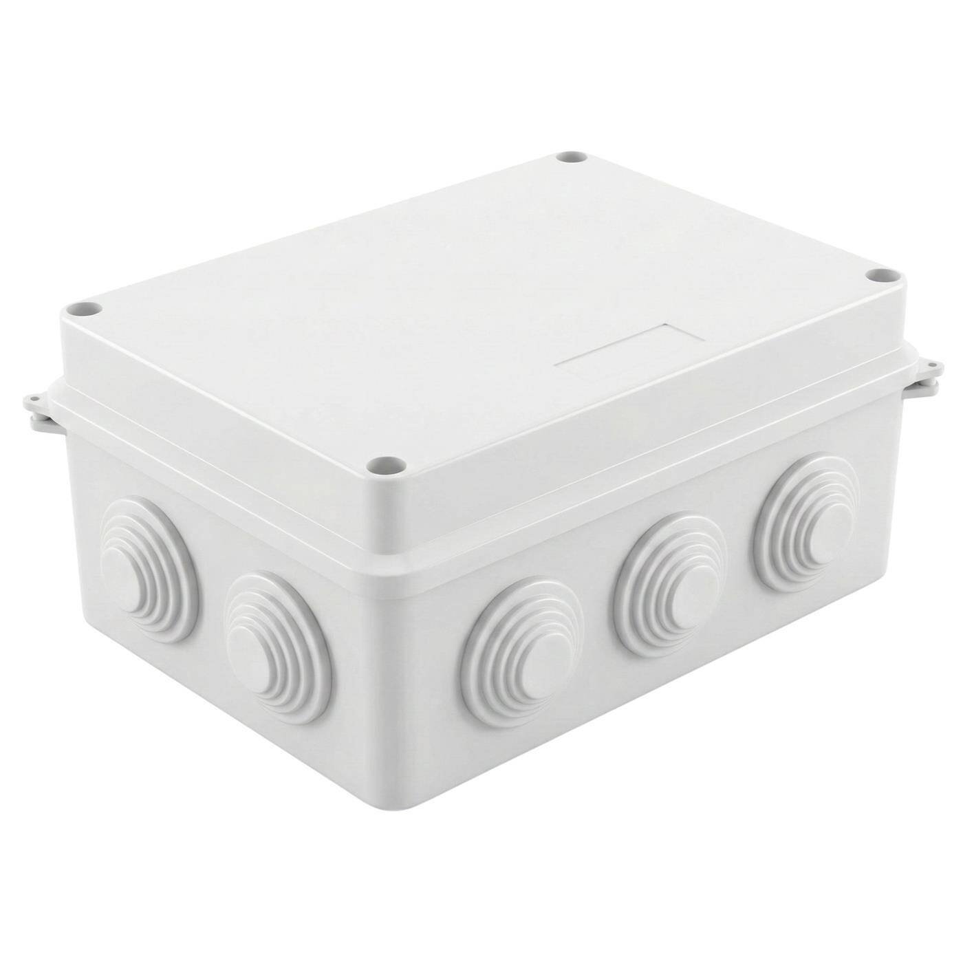 Lumonic Verteilerdose weiß 150x110x70mm mit 10 Öffnungen I Abzweigdose Aufputz - IP65 I Verbindungsdose, Klemmdose, Abzweigkasten für Innen & Außen