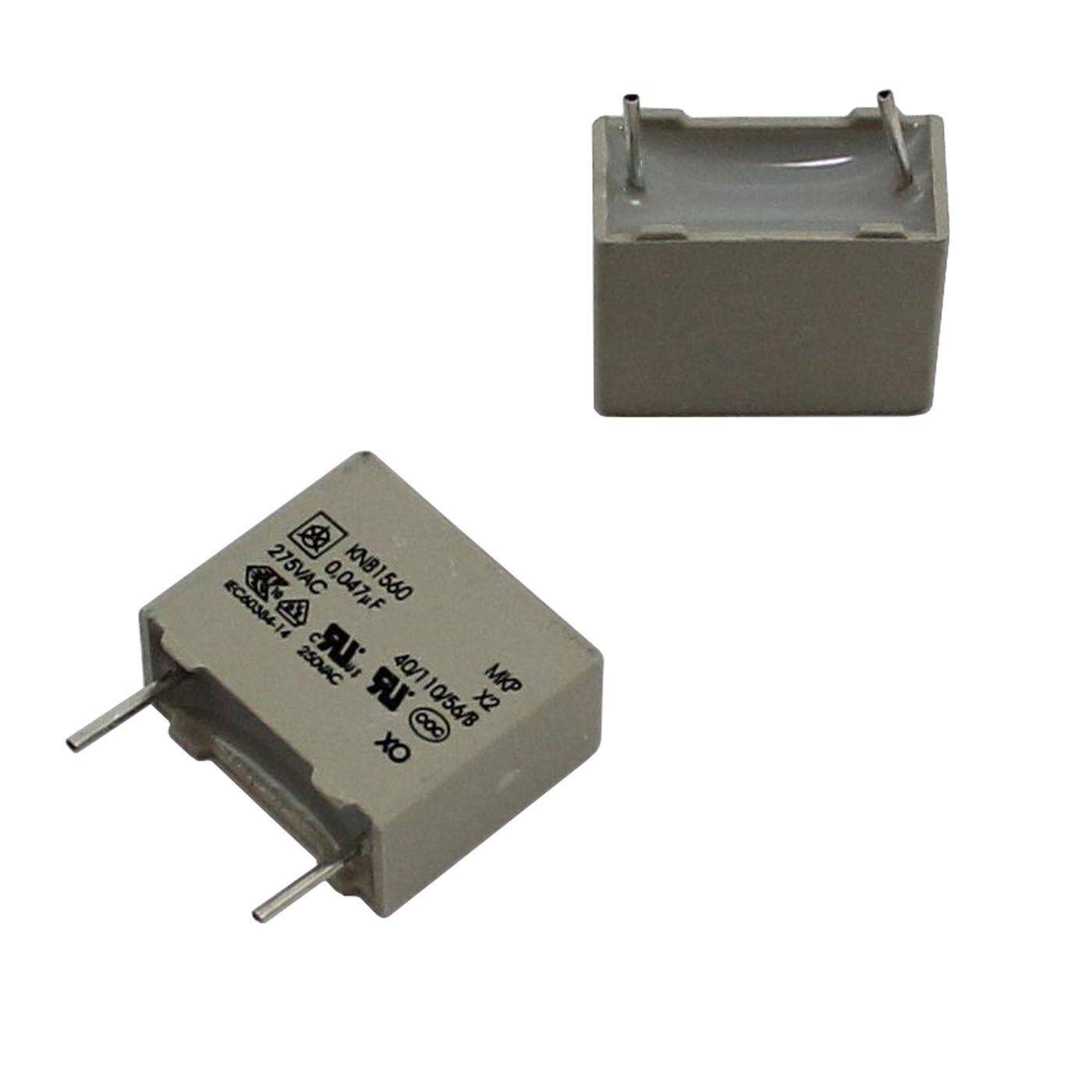 Iskra MKP Entstörkondensator | 0,047µF 275V AC I 2-Pin Anschluss I 2-Pin I 0,047uF, 47nF I Kondensator gegen Flackern | für Haushaltsgeräte, Elektrowerkzeuge, Gebäudetechnik, Industrieanwendungen, LED