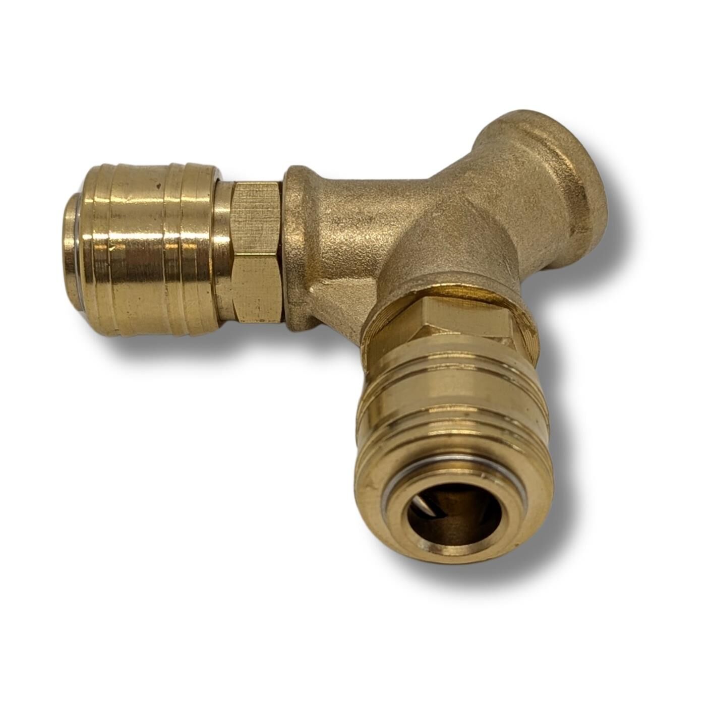 Compressed air distributor 2-fold I with internal thread 3/8" I made of brass I Compressed air distributor I Compressed air diverter I Quick coupling I Multiple distributor I for workshops, businesses and DIY enthusiasts