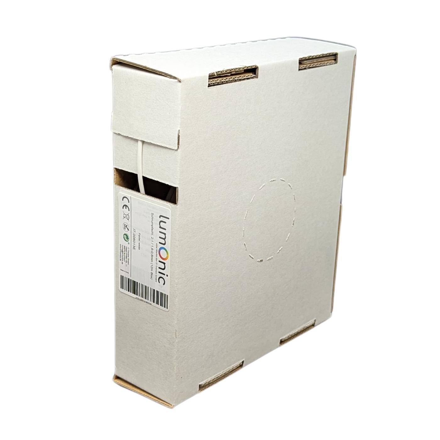 12m Schrumpfschlauch Box 2:1 1,6 -> 0,8mm Weiß Flexibel