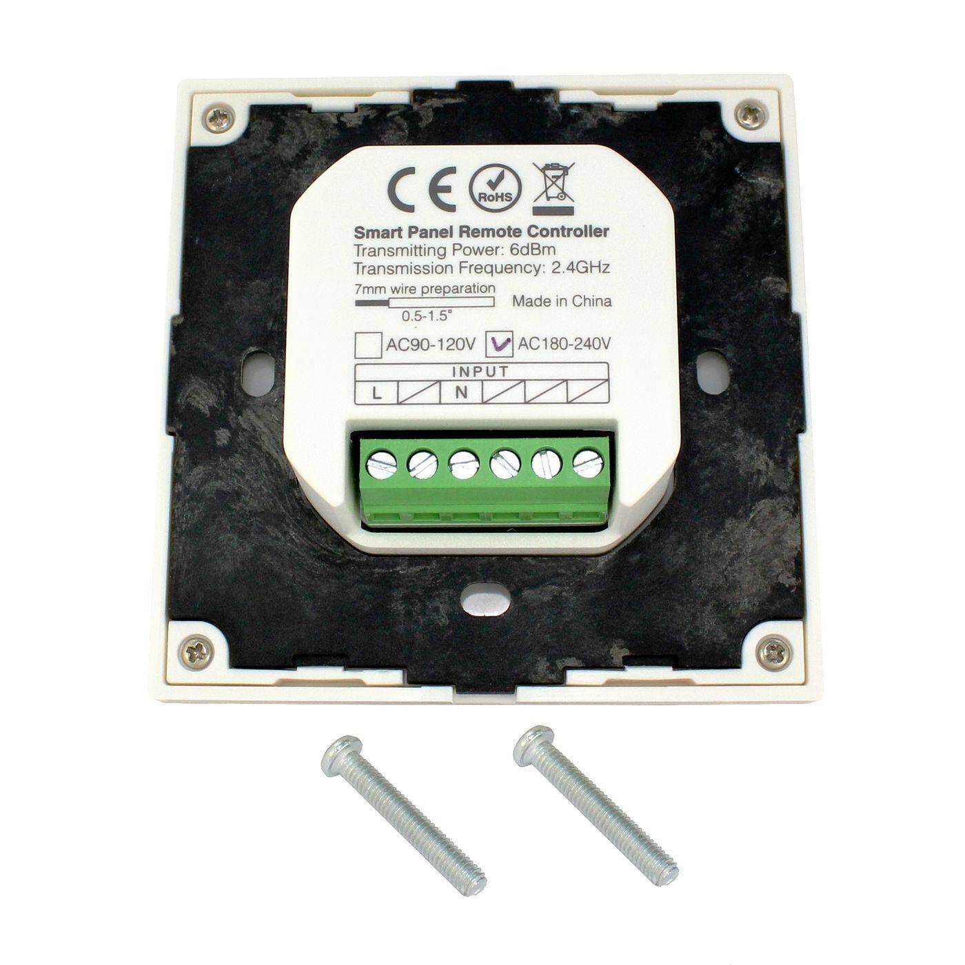 MiLight MiBoxer RGBW CCT LED 4-Zone Wand Touch Panel Controller 230V 6-Pin; RGB+W CCT