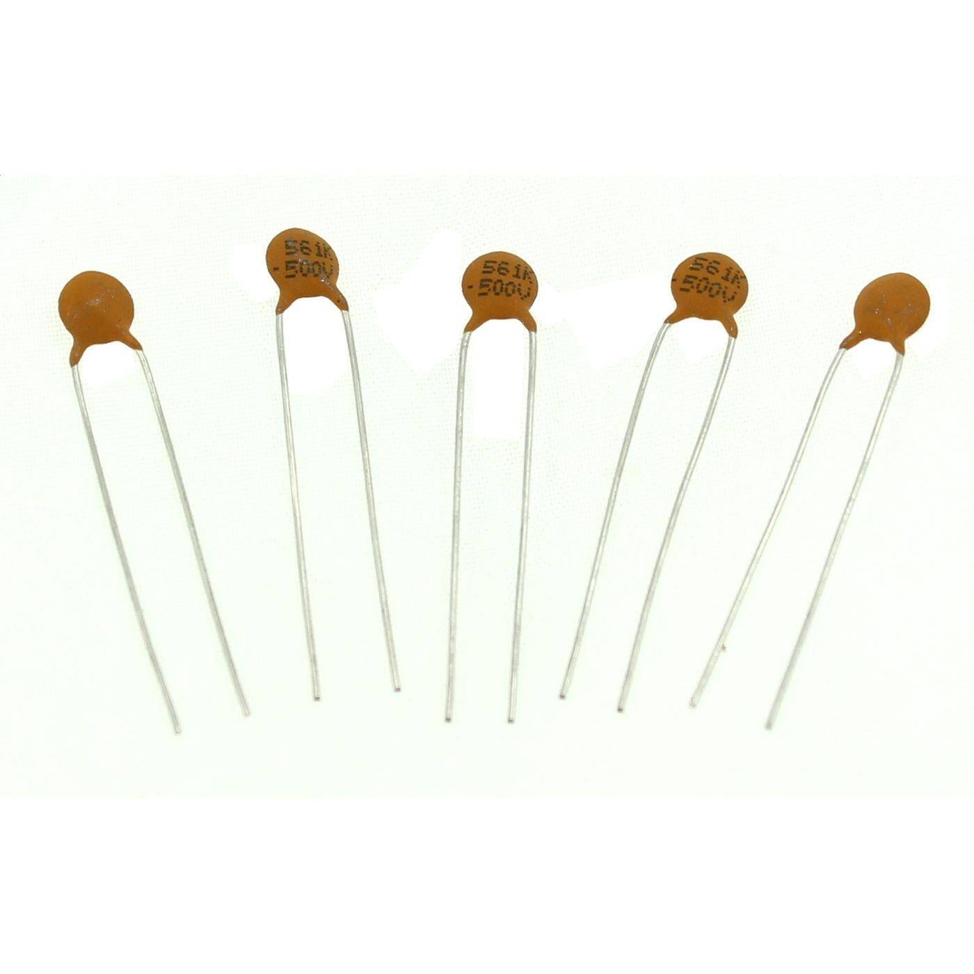 Keramik Kondensator 0,56nF 500V DC Cosonic HIK560P500Y5PKD6F5BU d5x2mm 560pF