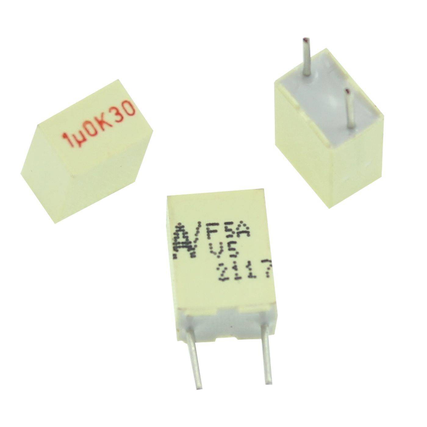 Arcotronics MKT Foil Capacitor | 1µF 30V DC I 2-Pin Connection I 2-Pin I 1uF, 1000nF I Capacitor for crossover networks of loudspeakers or for interference suppression of electrical devices