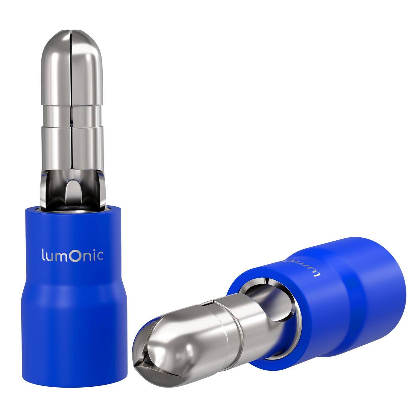 25x Rundstecker vollisoliert 1,5-2,5mm² Stiftdurchmesser 4mm Blau Steckverbinder Zinn