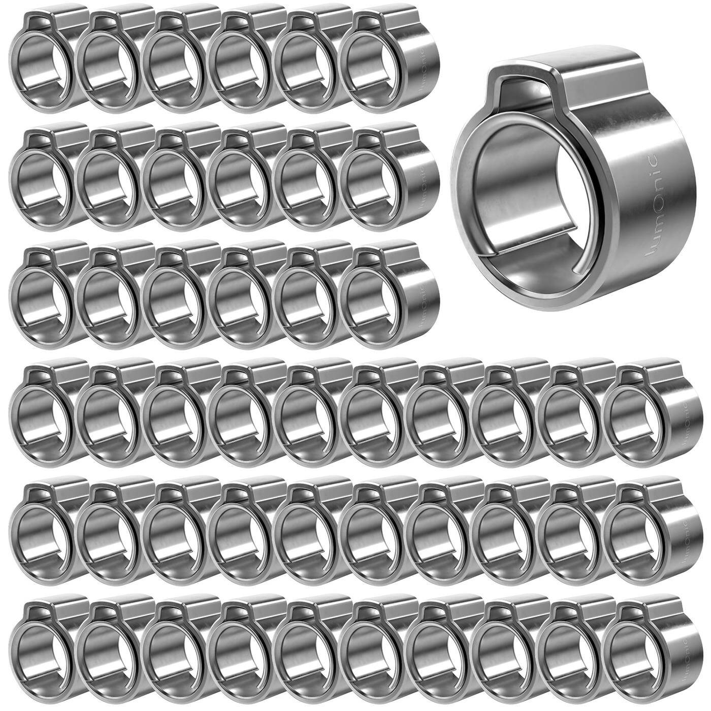 Lumonic I 50x 1-ear clip 6,5-7,5mm I V2A Stainless steel I Single ear clip I Hose clamp I for Compressed air, Pipe systems, Garden, CAR