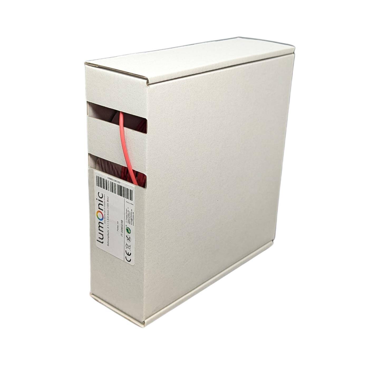 10m Heat shrink tubing Box 3:1 1,5 -> 0,5mm Red