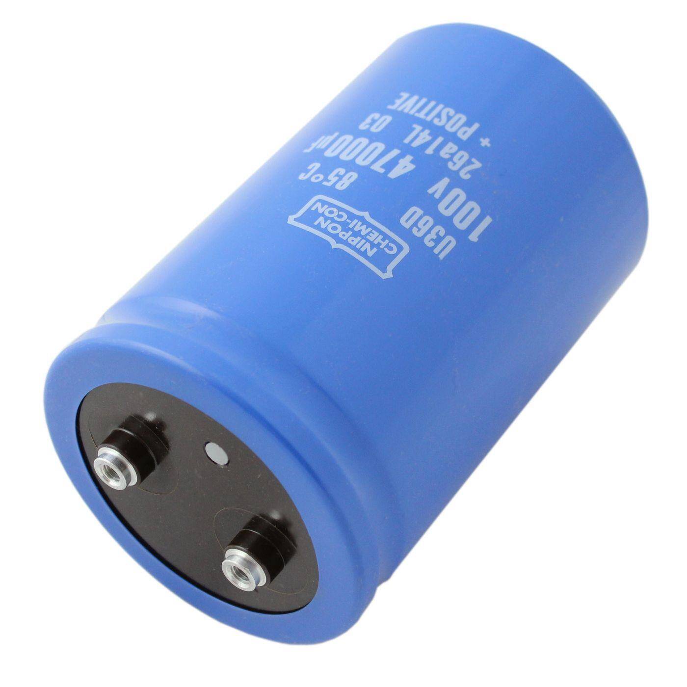 Screw Elko Capacitor 47000µF 100V | Electrolytic capacitor up to a temperature of 85°C | 76x117mm | 47000uF E36D101HPN473MEB7U United Chemi-Con
